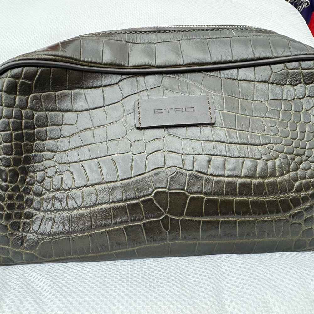 Etro leather clutch/cosmetic bag